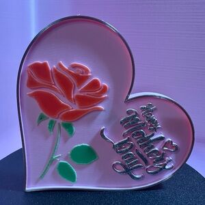 Pink Heart-Shaped Mother's Day Art Piece